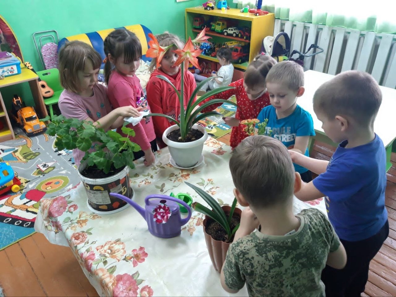 Уход за комнатными цветами.